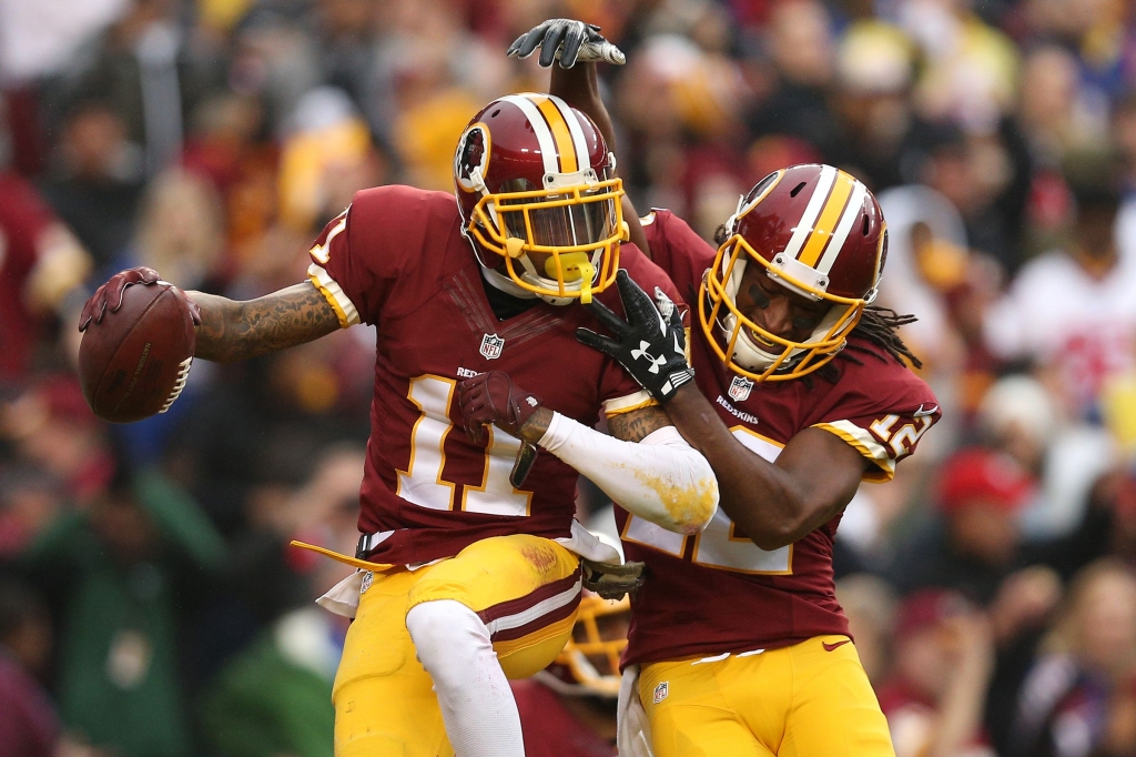 DeSean Jackson celebrates a 63-yard touchdown on Sunday- Patrick Smith  Getty Images