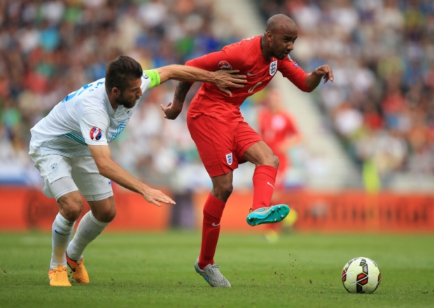 Former Leeds United midfielder Fabian Delph right is keen to return to action for England