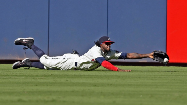 Atlanta Braves center fielder Cameron Maybin