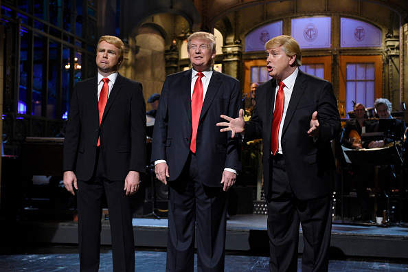 Taran Killam Donald Trump and Darrell Hammond during the monologue