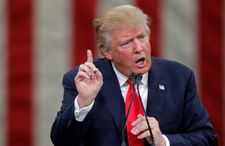 Republican presidential candidate Donald Trump speaks during a campaign stop Monday Nov. 16 2015 in Knoxville Tenn