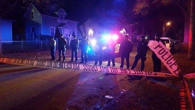 Minneapolis police cordoned off a section of road in north Minneapolis late Monday night after five people were shot