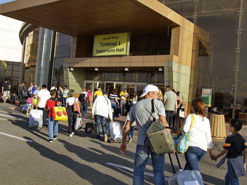 Russian passengers prepare to depart from Sharm el Sheikh Airport in south Sinai Egypt Monday Nov. 9 2015