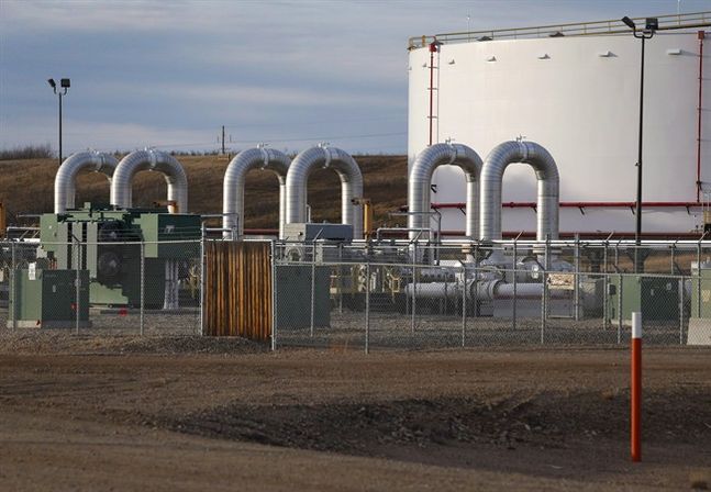 TransCanada's Keystone pipeline facility is seen in Hardisty Alta. on Friday Nov. 6 2015. It's been a tough week for workers at Canada's two biggest pipeline companies with Trans Canada the latest to hand out layoff notices.A Trans Canada spokesman con