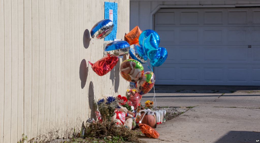 FILE- Makeshift memorial at site of Tyshawn Lee's fatal shooting in early November Chicago Illinois