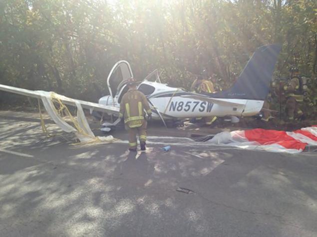 A small plane fell from the sky in Fayetteville Ark. on Tuesday morning