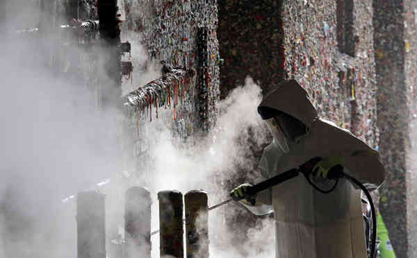 Crews are cleaning up Seattle's famed 'gum wall&#x27 where tourists have been sticking their used chewing gum