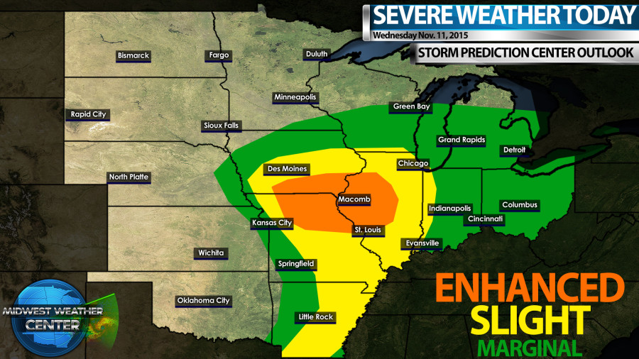 Severe weather possible Veteran's Day