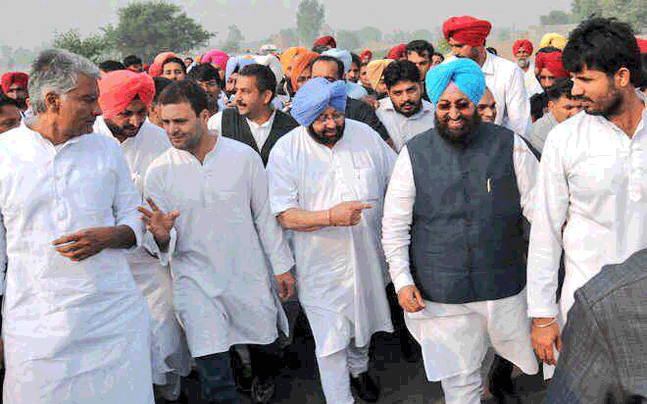 Rahul Gandhi Capt Amarinder Singh and Partap Singh Bajwa