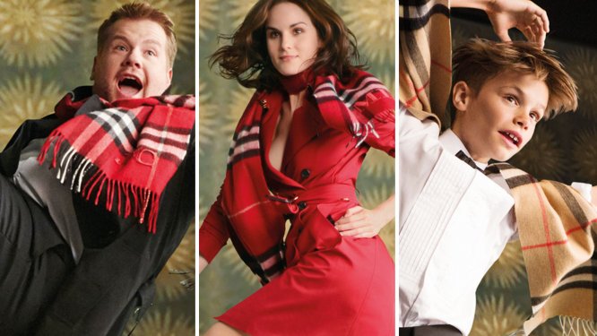 From left James Corden Michelle Dockery and Romeo Beckham