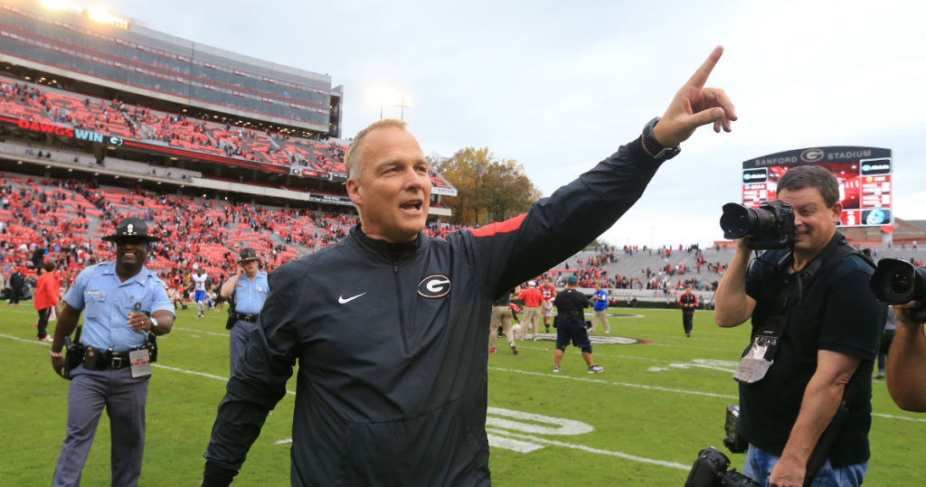 Georgia coach Mark Richt didn't have enough of these celebration moments to please his bosses. (Curtis Compton