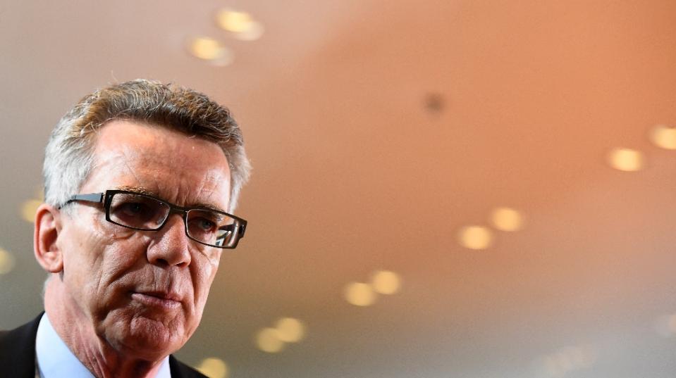 German Interior Minister Thomas de Maiziere arrives for the weekly cabinet meeting at the Chancellery in Berlin