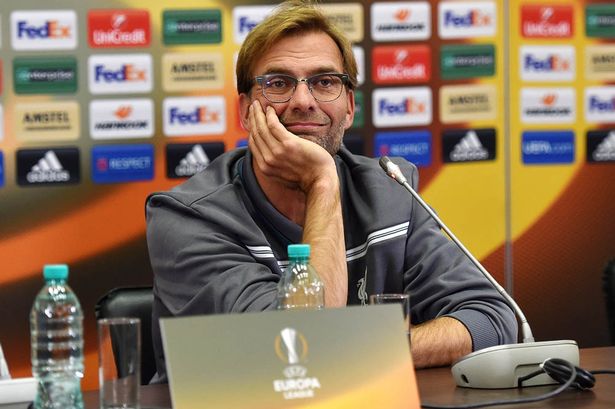 Jurgen Klopp manager of Liverpool during a Press Conference at Kazan Arena