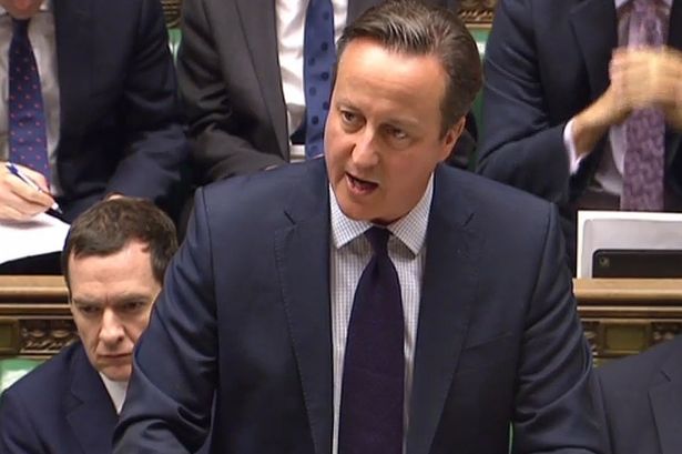 David Cameron at the dispatch box in the House of Commons