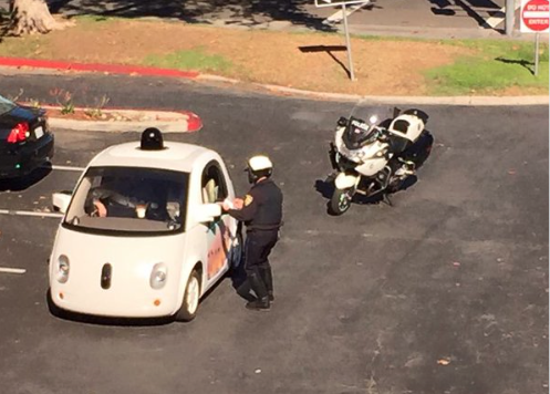 Google Car being pulled over