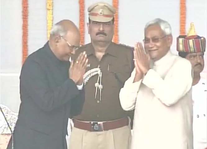 Governor Ram Nath Kovind administered oath of office and secrecy to Nitish Kumar