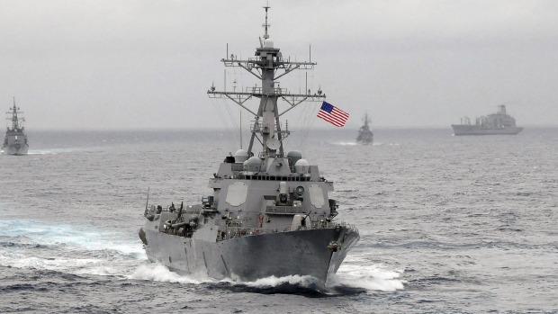 The US Navy guided-missile destroyer USS Lassen