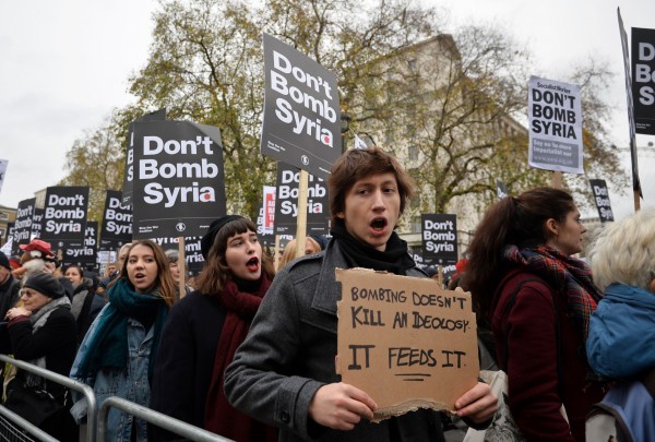 Protesters at the Whitehall demonstration