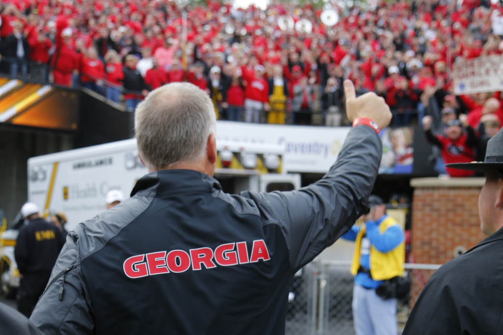 Head coach Mark Richt of the Georgia Bulldogs