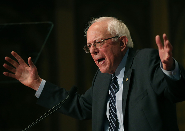 Bernie Sanders Gives Campaign Speech At Georgetown University