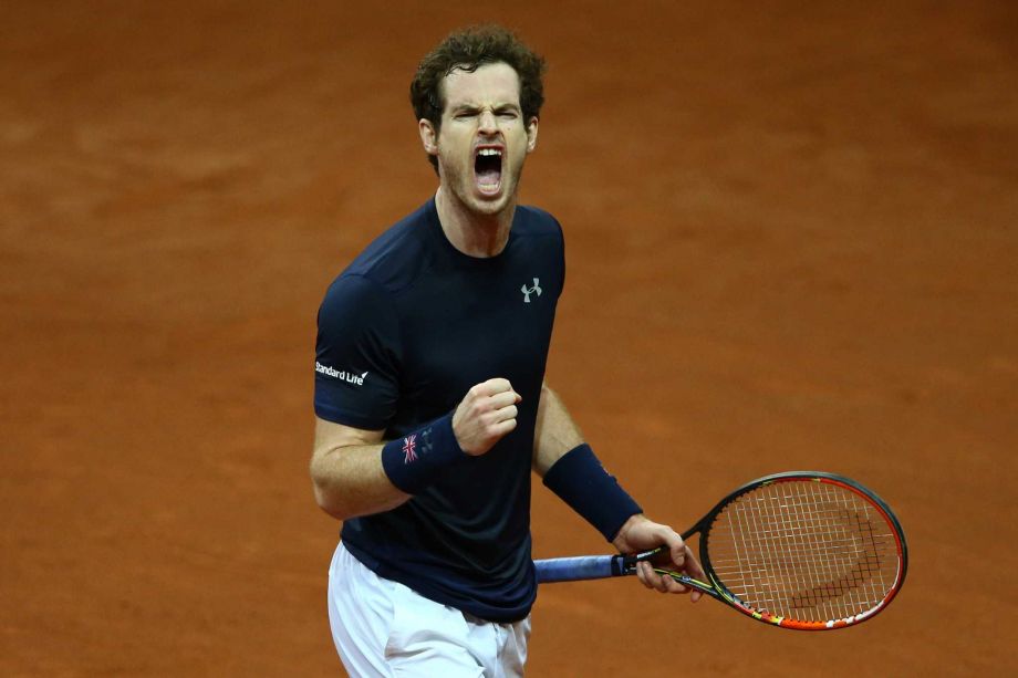 Andy Murray was fired up during his 6-3 6-2 7-5 Davis Cup victory over Belgium's Ruben Bemelmans