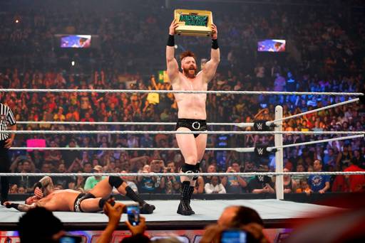 Sheamus celebrates his victory at the WWE Summer Slam 2015 at Barclays Center of Brooklyn