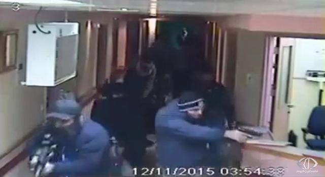 Hospital surveillance video posted online appeared to show the undercover agents on their overnight mission