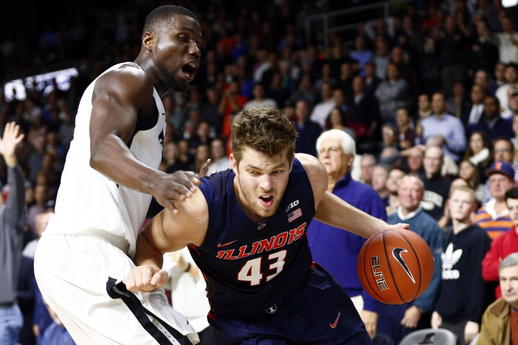 Illinois Michael Finke battling against Providence on Wednesday night.- Mark L. Baer-USA TODAY Sports