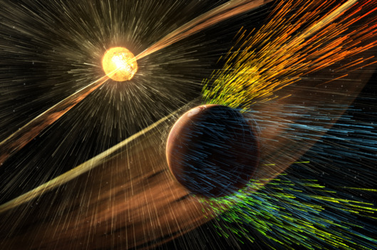 Illustration of how the sun's been beating up on Mars for billions of years