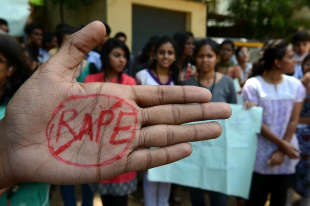 Indian students of Saint Joseph Degree college participate during an anti-rape protest in Hyderabad