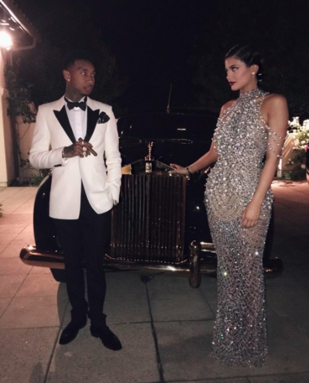 Kylie Jenner and Tyga dress up in 20s style for mum Kris Jenner's birthday party 6 November 2015