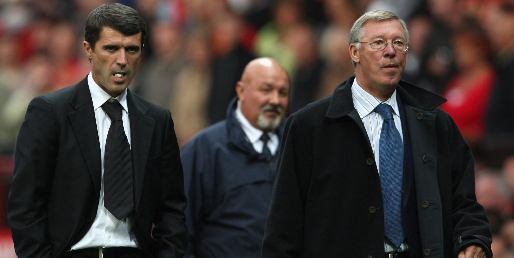 MANCHESTER UNITED KINGDOM- SEPTEMBER 01 Manchester United Manager Sir Alex Ferguson and Sunderland Manager Roy Keane leave the playing area at the end of the Barclays Premier League match between Manchester United and Sunderland at Old Trafford