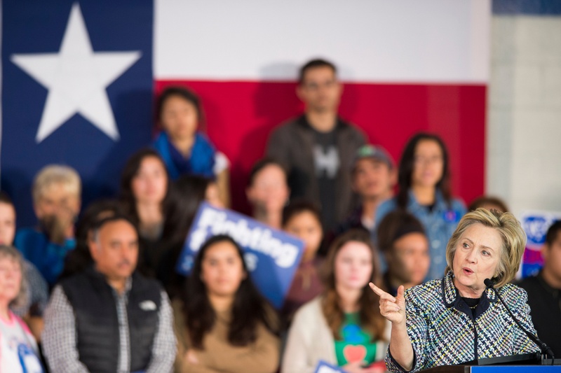 Democratic presidential candidate Hillary Clinton speaks at Mountain View College in Dallas on Nov. 17 2015