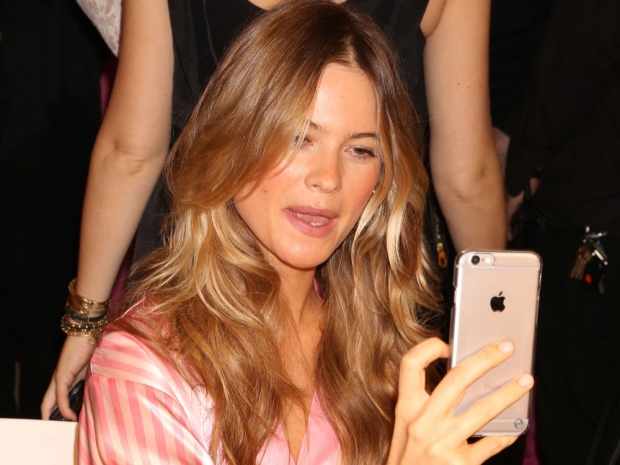 Behati Prinsloo backstage at Victoria's Secret