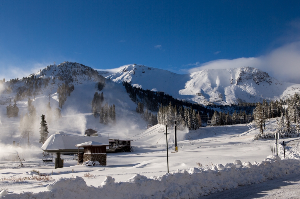 It was looking rather winter-like today at Mammoth Mountain