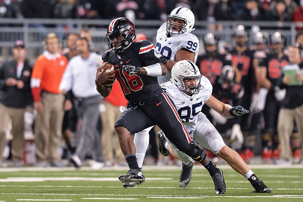 Quarterback J.T. Barrett #16 of the Ohio State Buckeyes