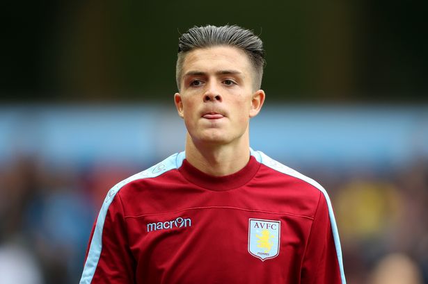 Jack Grealish of Aston Villa looks on during a warm up prior to the Barclays Premier League match between Aston Villa and Stoke City