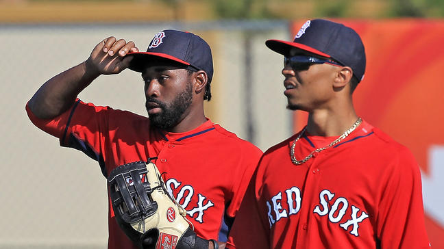 Jackie Bradley Jr. and Mookie Betts