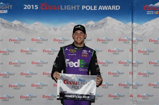 NASCAR Sprint Cup Denny Hamlin Wins Pole For Ford Eco Boost 400