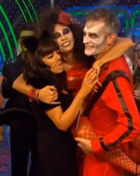 Jeremy Vine and Karen Clifton couldn't contain their excitement at being on top of the leader board