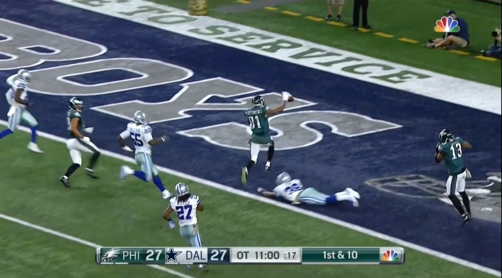 Jordan Matthews game winner vs Dallas