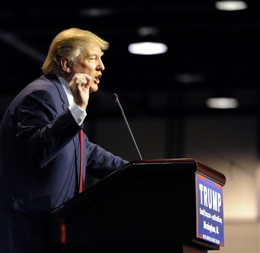 Republican presidential candidate Donald Trump speaks during a campaign stop Saturday Nov. 21 2015 in Birmingham Ala