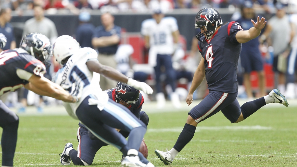 Kicker Randy Bullock spent two-plus years with the Houston Texans