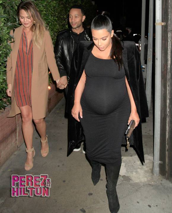 Kim Kardashian West and Chrissy Teigen doubled dated with their husbands- and their baby bumps