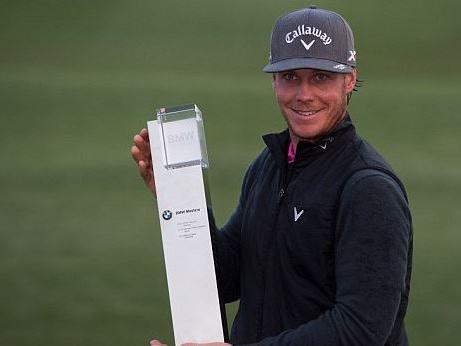 Kristoffer Broberg with his trophy after victory in the BMW Masters