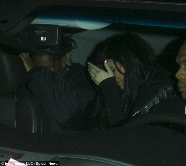 Hiding out The rapper sat next to Kylie in the car to head to their next party stop just 24 hours after he joined her ex Tyga for his birthday celebrations