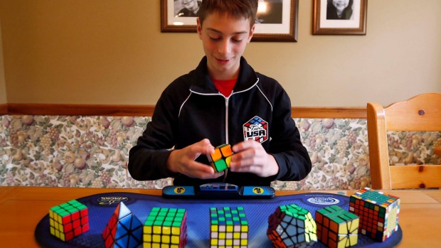 Lucas Etter from Kentucky has set a new Rubik's cube world record and he's only 14