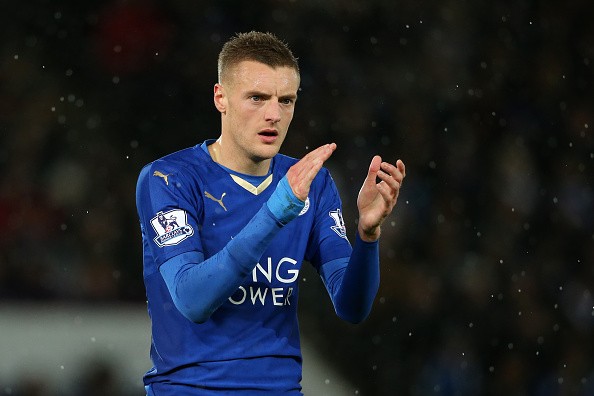 Leicester City’s Jamie Vardy currently tops the Premier League goalscoring charts with 14 goals