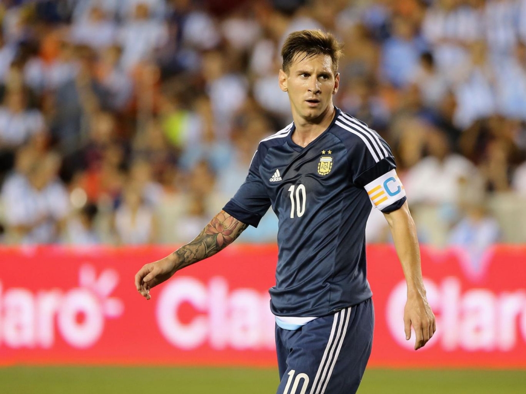 Lionel Messi in action for Argentina