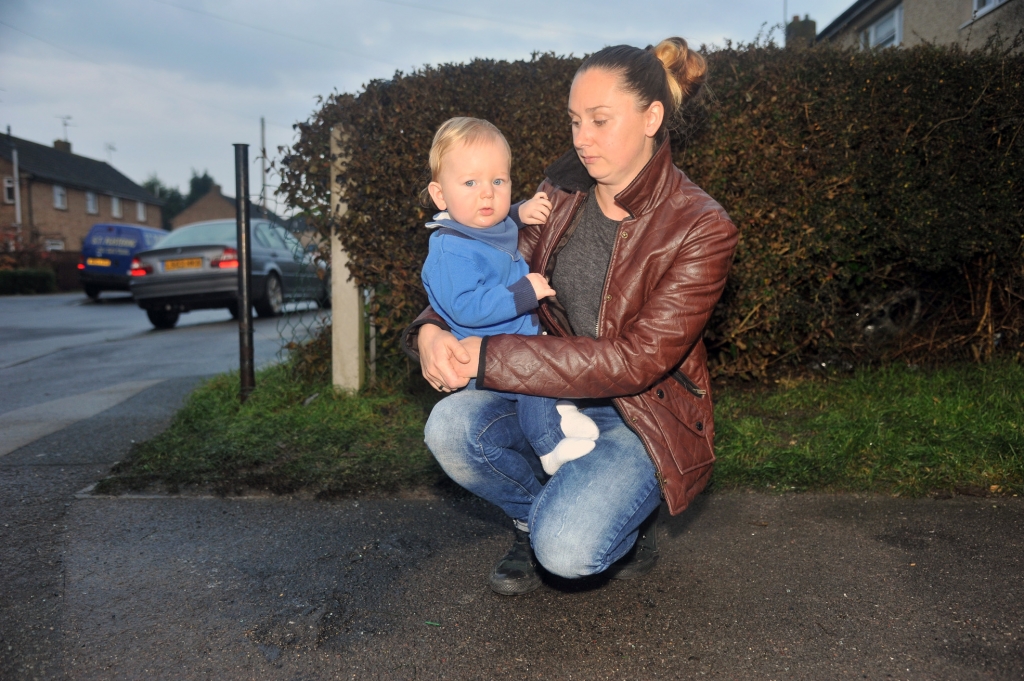 This Is Wiltshire Lisa Taperek and ten-month-old son Kinsley had a narrow escape after their 2007 Vauxhall Zafira went up in flames in Royal Wootton Bassett